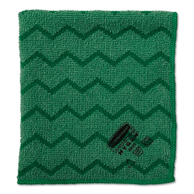 Rubbermaid Commercial HYGEN MICROFIBER CLOTH, 16" X 16", GREEN, 6/CARTON (Q62006GRNCT)