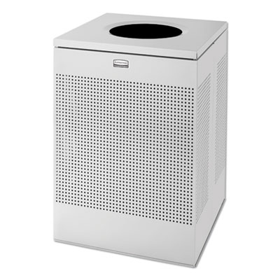 Rubbermaid Commercial SILHOUETTE SQUARE RECYCLING COLLECTION, 50 GAL, METAL, SILVER METALLIC (SC22ERBSM)