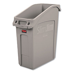Rubbermaid Commercial SLIM JIM UNDER-COUNTER CONTAINER, 13 GAL, POLYETHYLENE, BEIGE (2026698)
