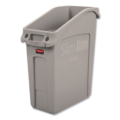 Rubbermaid Commercial SLIM JIM UNDER-COUNTER CONTAINER, 13 GAL, POLYETHYLENE, BEIGE (2026698)