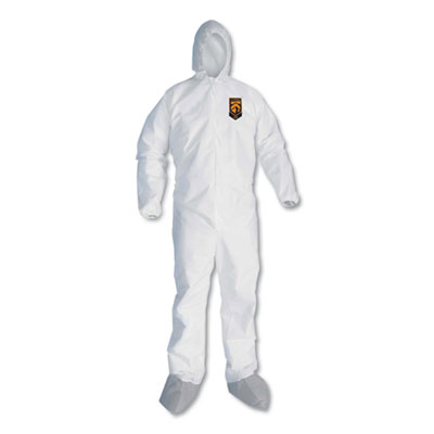 KleenGuard A45 Liquid/Particle Protection Surface Prep/Paint Coveralls, X-Large, White, 25/Carton (48974)