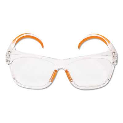 KleenGuard Maverick Safety Glasses, Clear/Orange Full Frame, Clear Dual Lens, 12/Box (49301)