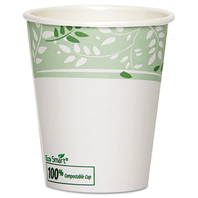 Dixie Pla Hot Cups, Paper W/pla Lining, Viridian, 10 Oz Squat, 1000/carton (2340SPLA)