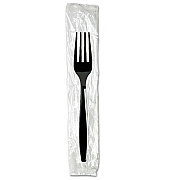 Dixie Individually Wrapped Heavyweight Forks, Plastic, Black, 1,000/Carton (FH53C7)