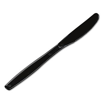 Dixie Plastic Cutlery, Heavyweight Knife, Black, 1,000/Carton (KH517)