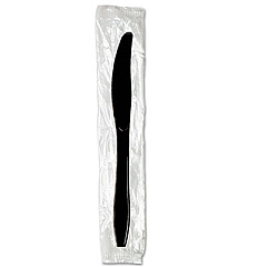 Dixie Individually Wrapped Heavyweight Knives, Plastic, Black, 1,000/Carton (KH53C7)