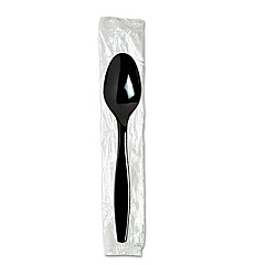 Dixie Individually Wrapped Heavyweight Spoon, Plastic, Black, 1,000/Carton (TH53C7)