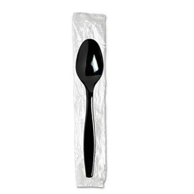 Dixie Individually Wrapped Heavyweight Spoon, Plastic, Black, 1,000/Carton (TH53C7)