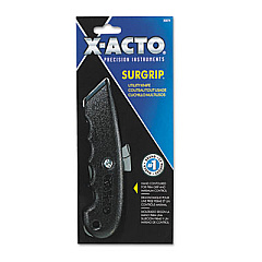 X-ACTO SurGrip Utility Knife with Contoured Metal Handle and Retractable Blade, Black (X3274)