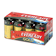 Eveready GOLD D BATTERIES, 1.5V, 8/PACK (A958)
