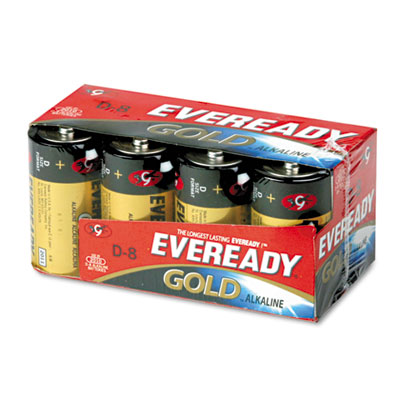 Eveready GOLD D BATTERIES, 1.5V, 8/PACK (A958)