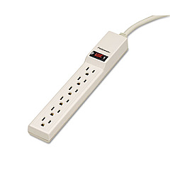 Fellowes Six-Outlet Power Strip, 120V, 4 ft Cord, 1.88 x 10.88 x 1.63, Platinum (99000)