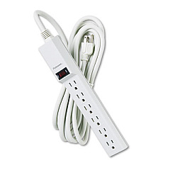 Fellowes Six-Outlet Power Strip, 120V, 15 ft Cord, 1.88 x 10.88 x 1.63, Platinum (99026)