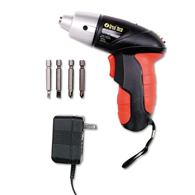 Great Neck 4.8v Cordless Screwdriver, 4 Bits, 200rpm (80129)