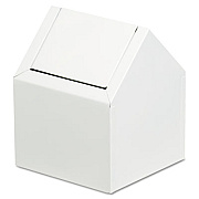 HOSPECO Double Entry, Swing Top Floor Receptacle, Metal, White (2201)