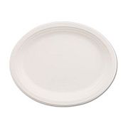 Chinet Classic Paper Dinnerware, Platter, 9.75 x 12.5, White, 500/Carton (21257CT)