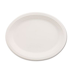 Chinet Classic Paper Dinnerware, Platter, 9.75 x 12.5, White, 500/Carton (21257CT)