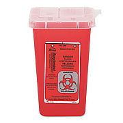 Impact Sharps Waste Receptacle, Square, Plastic, 32oz, Red (7350)