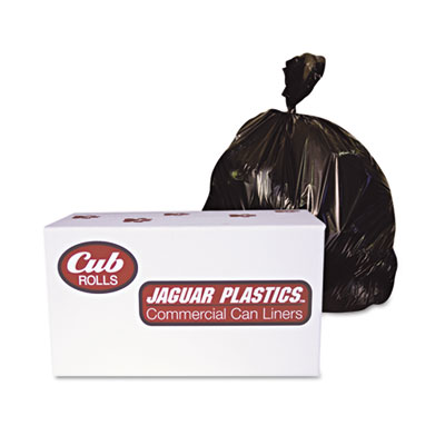 Jaguar Plastics INDUSTRIAL DRUM LINERS, ROLLS, 60 GAL, 2.7 MIL, 38" X 63", BLACK, 50/CARTON (JAGD38634BN)