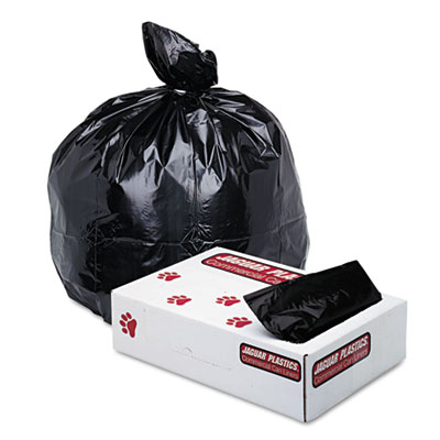 Jaguar Plastics INDUSTRIAL STRENGTH LOW-DENSITY COMMERCIAL CAN LINERS, 33 GAL, 1.7 MIL, 33" X 39", BLACK, 150/CARTON (JAGG3339HBL)