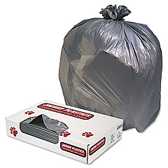 Jaguar Plastics INDUSTRIAL STRENGTH LOW-DENSITY COMMERCIAL CAN LINERS, 60 GAL, 1.3 MIL, 38" X 58", GRAY, 100/CARTON (JAGG3858G)