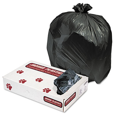 Jaguar Plastics INDUSTRIAL STRENGTH LOW-DENSITY COMMERCIAL CAN LINERS, 33 GAL, 0.6 MIL, 33" X 39", BLACK, 200/CARTON (JAGL3339H)
