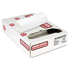 Jaguar Plastics INDUSTRIAL STRENGTH COMMERCIAL CORELESS ROLL CAN LINERS, 30 GAL, 16 MICRONS, 30" X 37", NATURAL, 500/CARTON (JAGRH3037S)