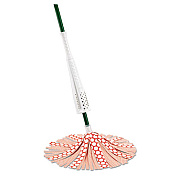 Libman Commercial Wonder Mop, 10" Wide Red; White Microfiber Head, 61" Green Metal Handle, 4/Carton (2000)