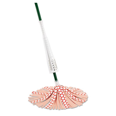 Libman Commercial Wonder Mop, 10" Wide Red; White Microfiber Head, 61" Green Metal Handle, 4/Carton (2000)