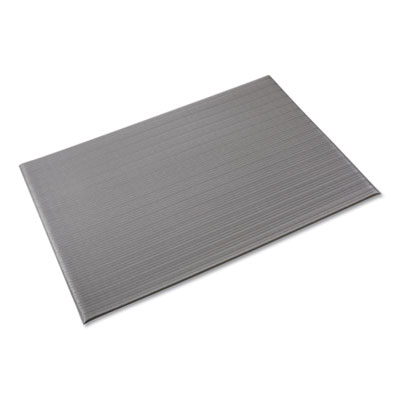 Crown Ribbed Vinyl Anti-Fatigue Mat, Rectangular, Gray Ribbed Surface, 36" x 10 ft (FL3610GY)