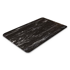 Crown Cushion-Step Marbleized Rubber Mat, Rectangular, Black Smooth Surface, 36" x 60" (CU3660BK)