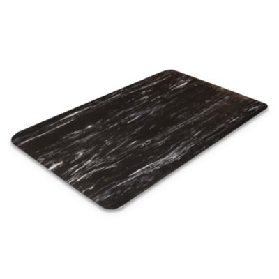 Crown Cushion-Step Marbleized Rubber Mat, Rectangular, Black Smooth Surface, 36" x 60" (CU3660BK)