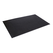 Crown-Tred Indoor/Outdoor Scraper Mat, Black Loop-Twist Ribbed Rubber Surface, 35.5" x 59.5" (TD0035BK)