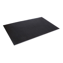 Crown-Tred Indoor/Outdoor Scraper Mat, Black Loop-Twist Ribbed Rubber Surface, 35.5" x 59.5" (TD0035BK)