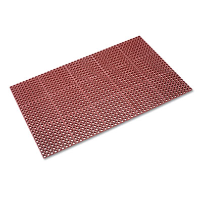 Crown Safewalk Heavy-Duty Anti-Fatigue Drainage Mat, 0.88" Thick, 36" x 60", Terra Cotta Raised Rib Perforated Surface (WSTF35TC)