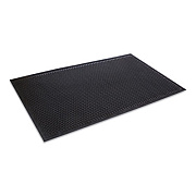Crown-Tred Indoor/Outdoor Scraper Mat, Black Loop-Twist Ribbed Rubber Surface, 43.75" x 66.75" (TD0046BK)