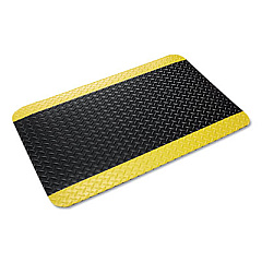 Crown Industrial Deck Plate Anti-Fatigue Mat, Rectangular, Black/Yellow Raised Diamond Surface, 36" x 60" (CD0035YB)