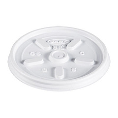 Dart Plastic Lids, Vented, Fits 8 oz to 10 oz Hot/Cold Foam Cups, White, 100/Pack, 10 Packs/Carton (8JL)