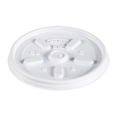Dart Plastic Lids, Vented, Fits 8 oz to 10 oz Hot/Cold Foam Cups, White, 100/Pack, 10 Packs/Carton (8JL)