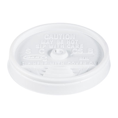 Dart Sip Thru Lids, Fits 6 oz to 10 oz Cups, White, 100/Pack, 10 Packs/Carton (8UL)