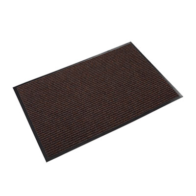 Crown Needle-Rib Wiper/Scraper Mat, Rectangular, Brown Ribbed Surface, 36" x 60" (NR0035BR)