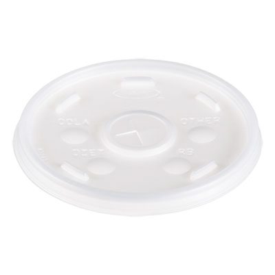 Dart Plastic Lids, Straw-Slot Lid, Fits 12 oz to 24 oz Hot/Cold Foam Cups, Translucent, 100/Pack, 10 Packs/Carton (16SL)
