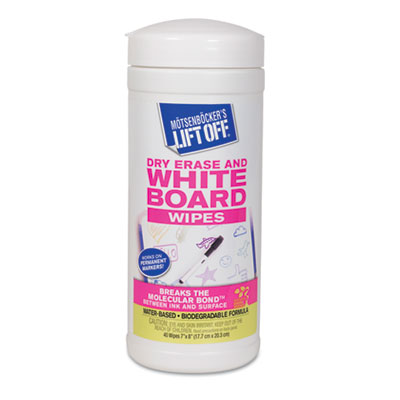 Motsenbocker's Lift-Off Dry Erase Cleaner Wipes, 7 x 12, 40/Canister (42703EA)