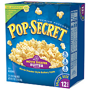 Pop Secret Microwave Popcorn, Movie Theatre Butter, 1.75 oz Bags, 12/Box (28783)