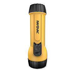 Rayovac INDUSTRIAL TOUGH FLASHLIGHT, 2 D BATTERIES (SOLD SEPARATELY), YELLOW/BLACK (WHK2DBULKA)
