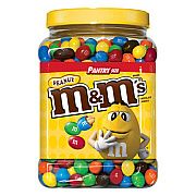 M & M's MILK CHOCOLATE COATED CANDY WITH PEANUT CENTER, 62 OZ TUB (1207596)