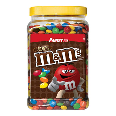 M & M's MILK CHOCOLATE WITH CANDY COATING, 62 OZ TUB (1207605)