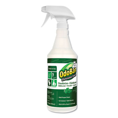 OdoBan RTU Odor Eliminator and Disinfectant, Eucalyptus Scent, 32 oz Spray Bottle (910062QC12)