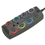 Kensington SmartSockets Premium Adapter Model Surge Protector, 8 AC Outlets, 8 ft Cord, 3,090 J, Dark Gray (62691)