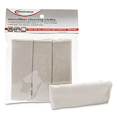 Innovera Microfiber Cleaning Cloths, 6" x 7", Gray, 3/Pack (IVR51506)